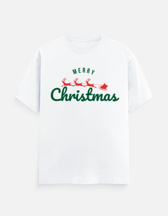 Merry Christmas Reindeer Unisex Cotton T-Shirt - Odlyod