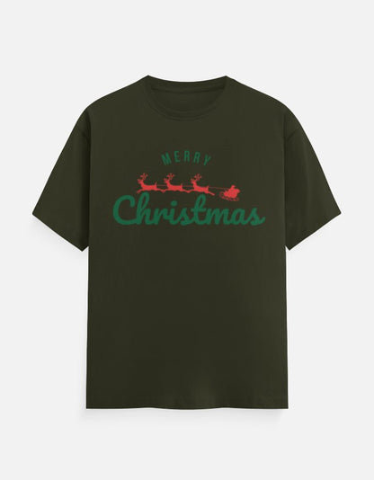 Merry Christmas Reindeer Unisex Cotton T-Shirt - Odlyod